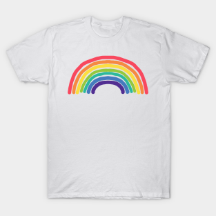 Rainbow T-Shirt - Crayon Rainbow by ellenhenryart